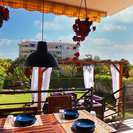 דירה Casa Familiar 8 Con Jardin, Bbq, Terraza, Piscina Y Playa Cerca